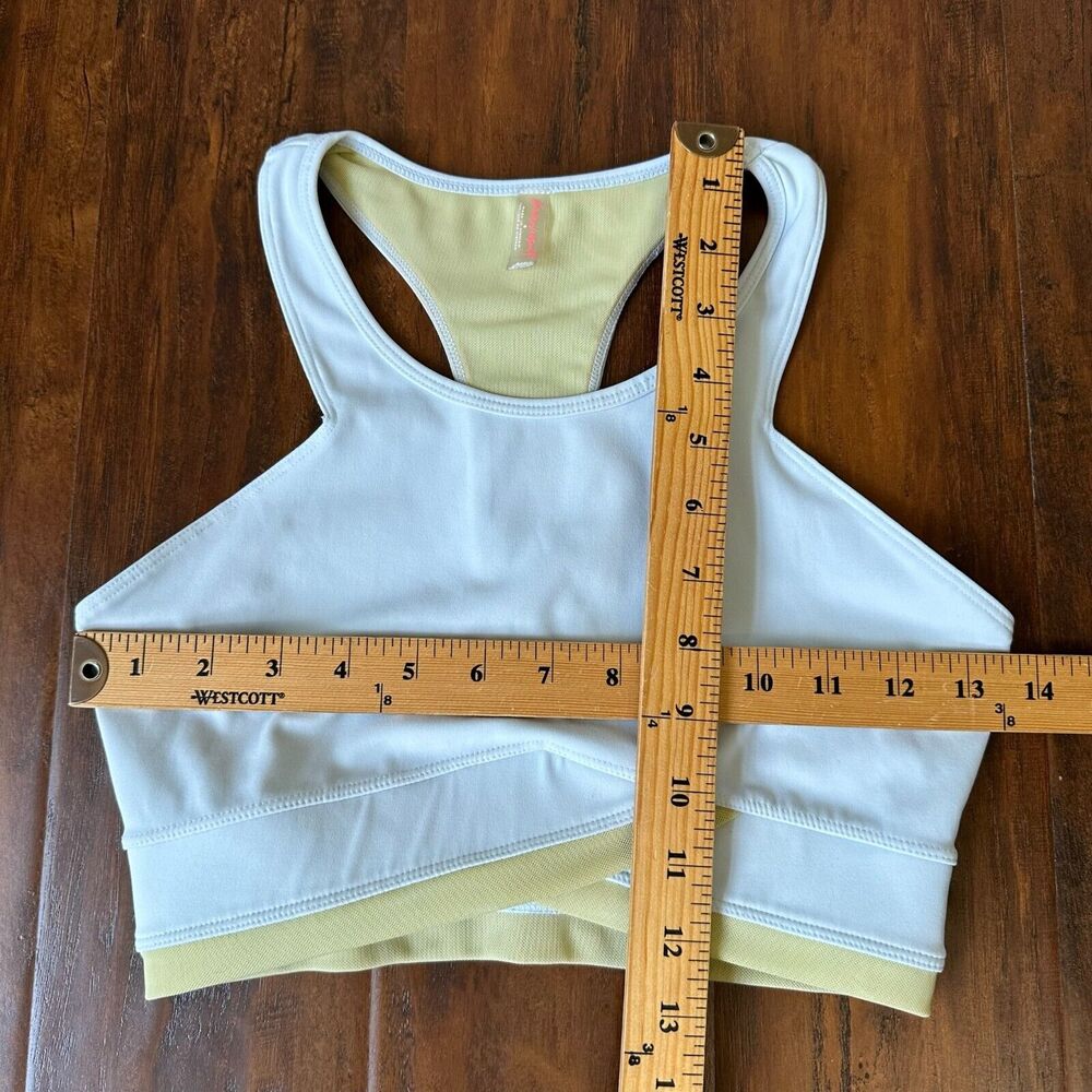Free People Two-Tone White and Pale Yellow Racerback Sports Bra - Picture 10 of 10